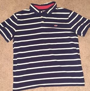 Vineyard Vines Polo Shirt Mens Medium -  Blue Short Sleeve W/ Stripes - Clean